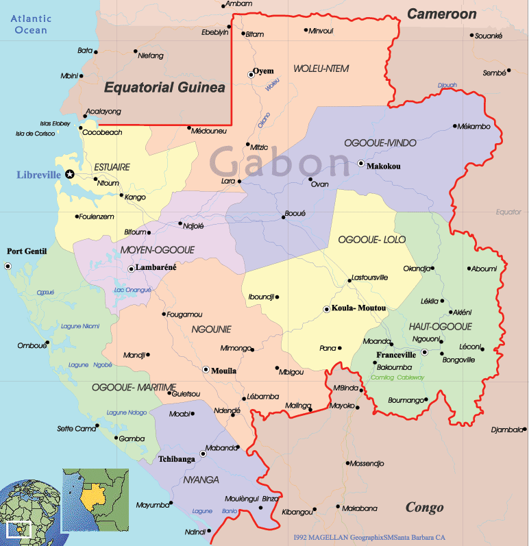 carte du Gabon