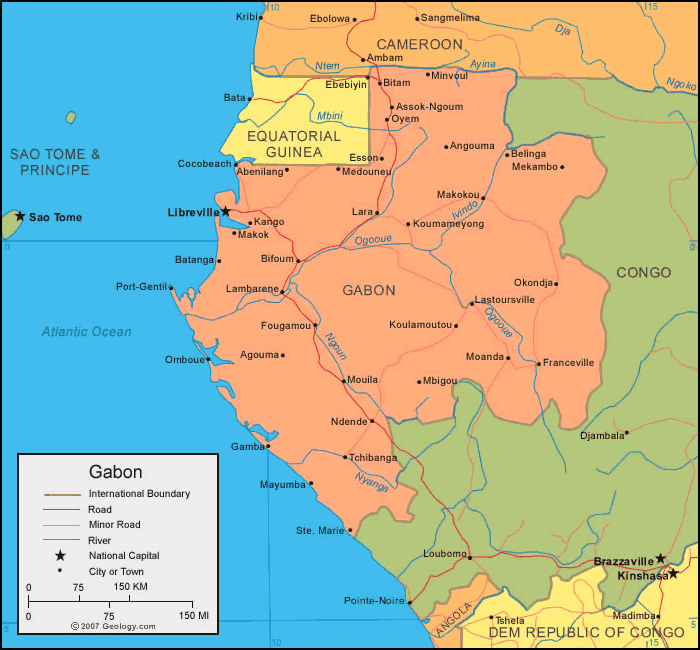 politique carte du gabon