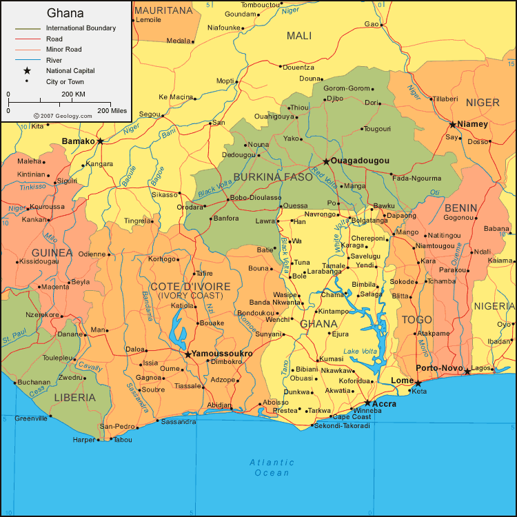 carte du Ghana