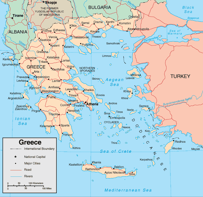 Carte du Grece Turquie