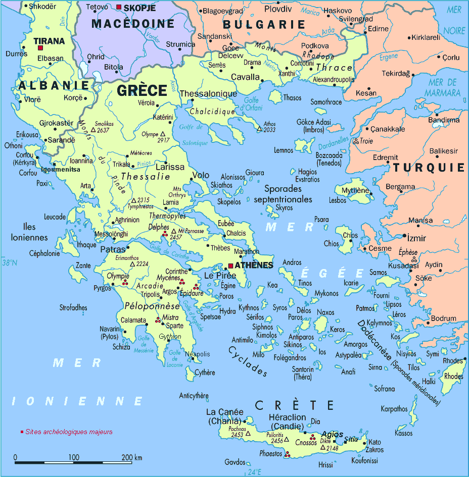 carte du grece