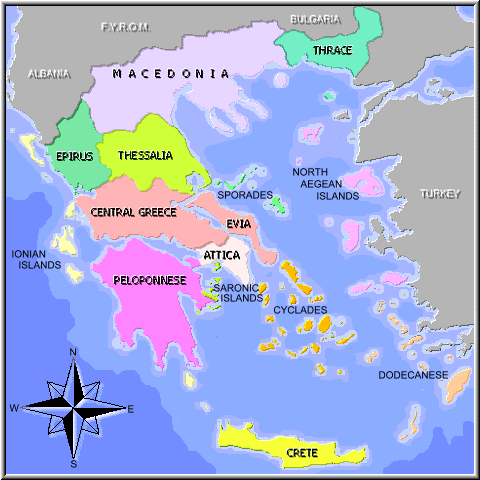 Grece Regions Carte