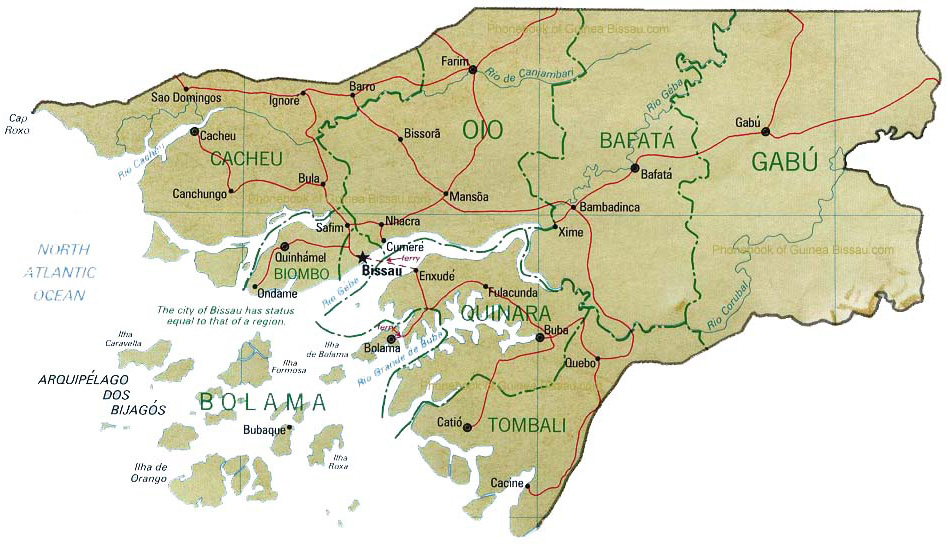 administratif carte du guinee bissau