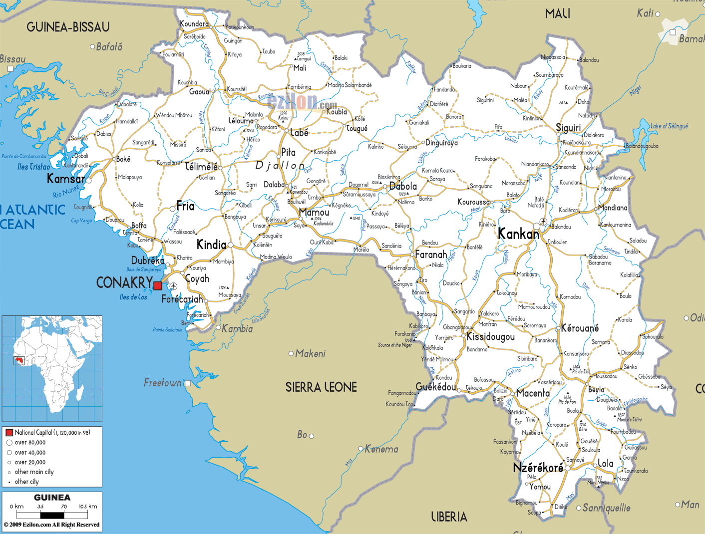 guinee itineraire carte