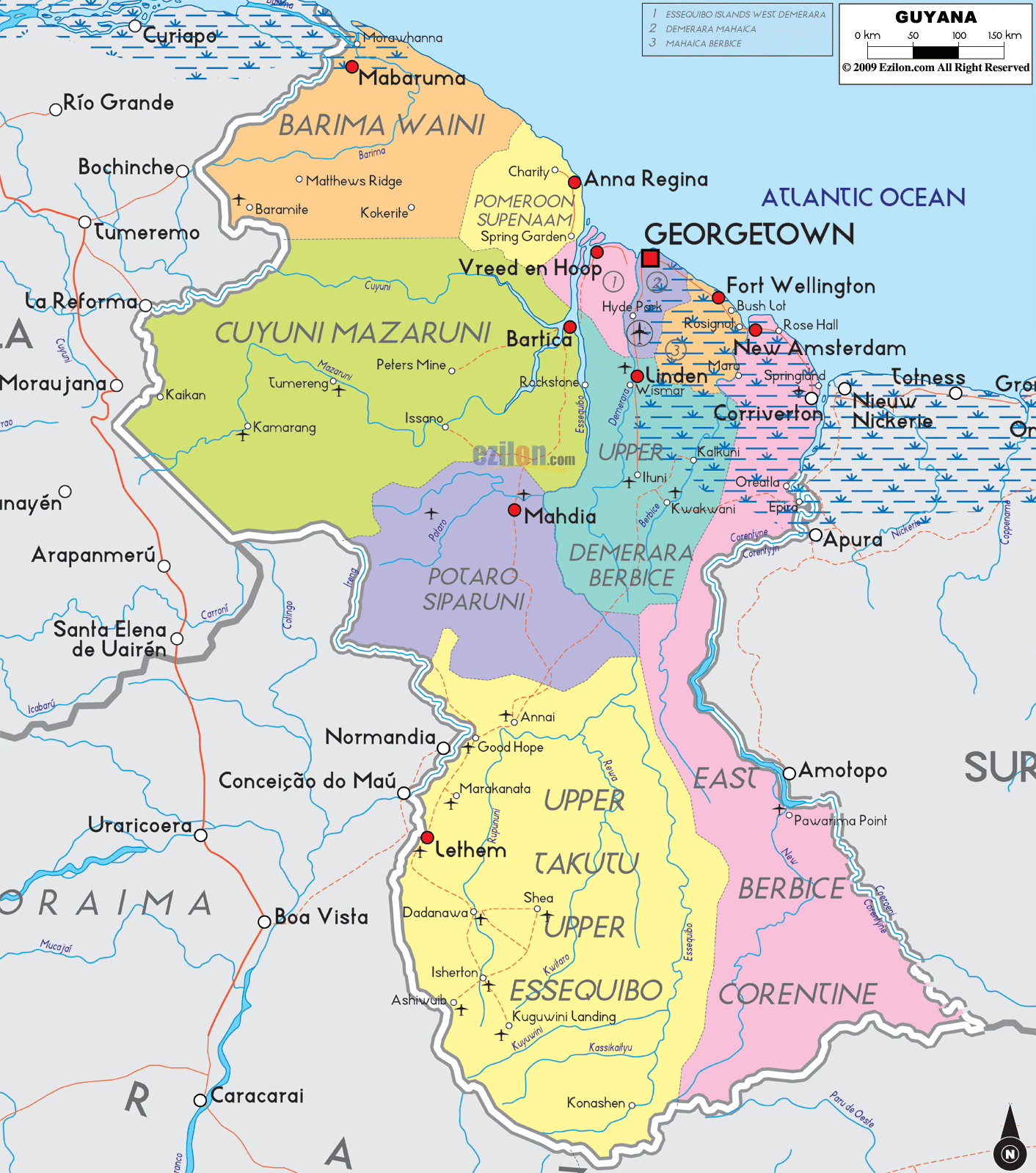 carte du Guyana