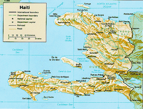 physique carte du haiti