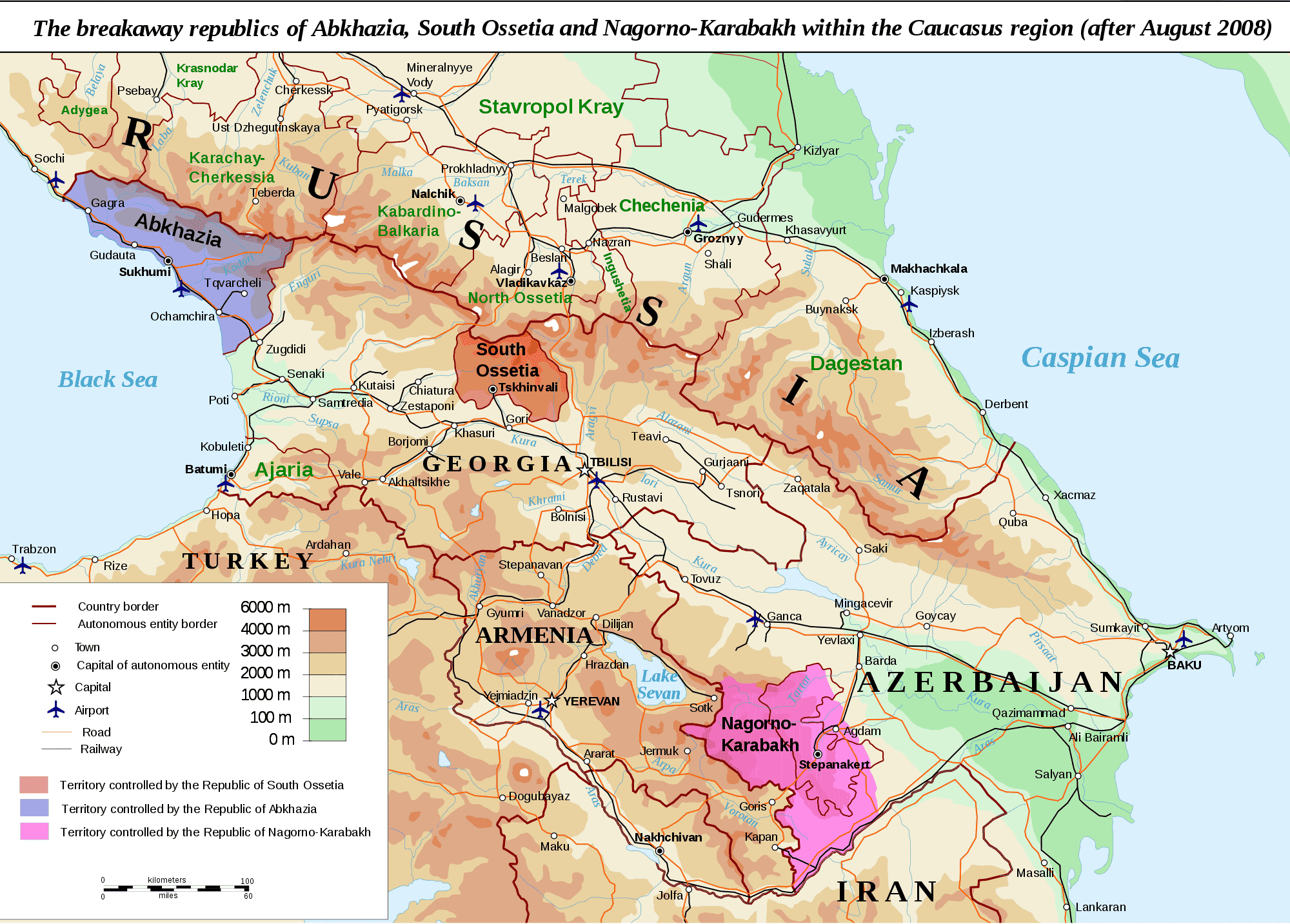 Caucase Haut Karabakh carte