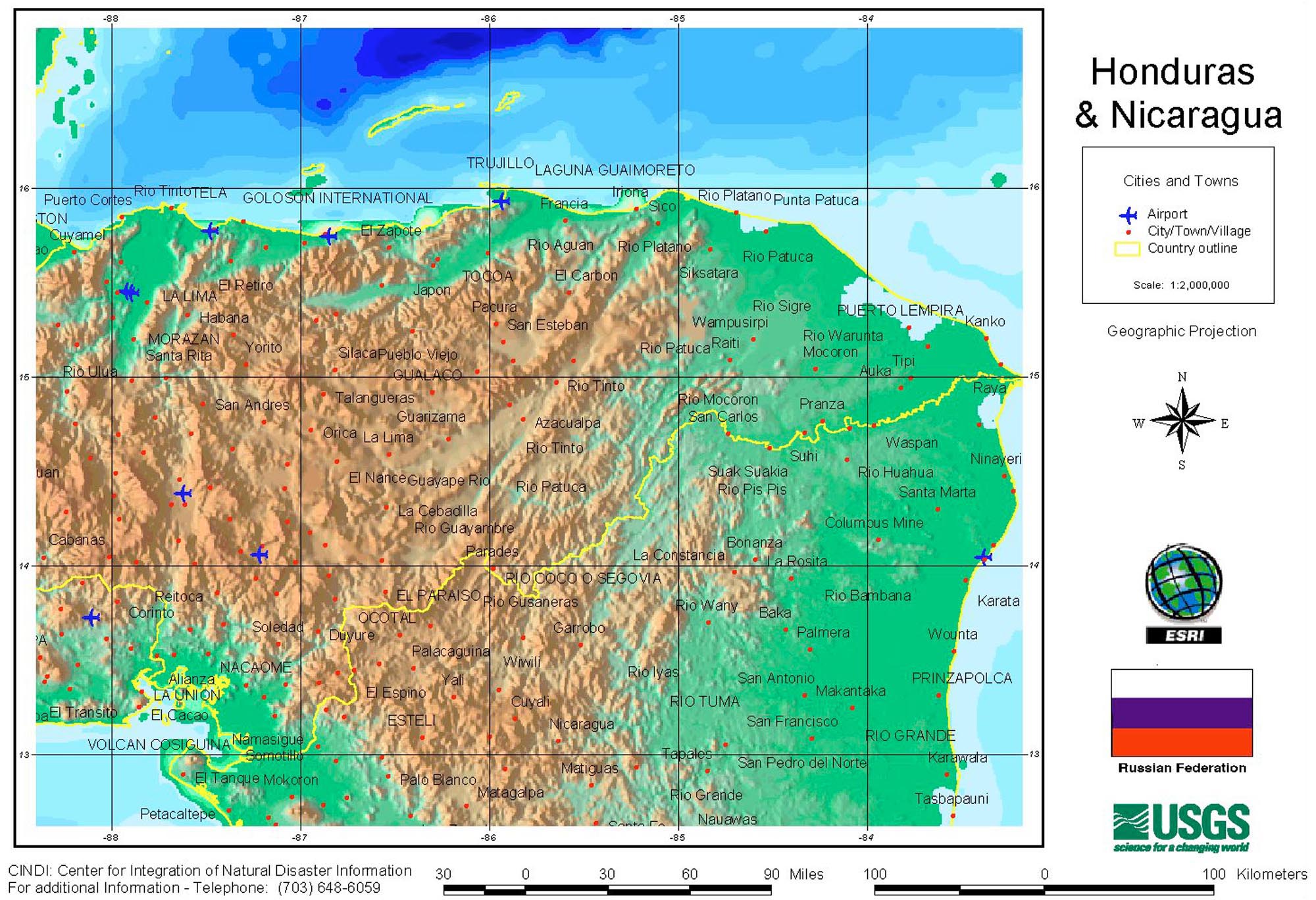 honduras carte nicaragua