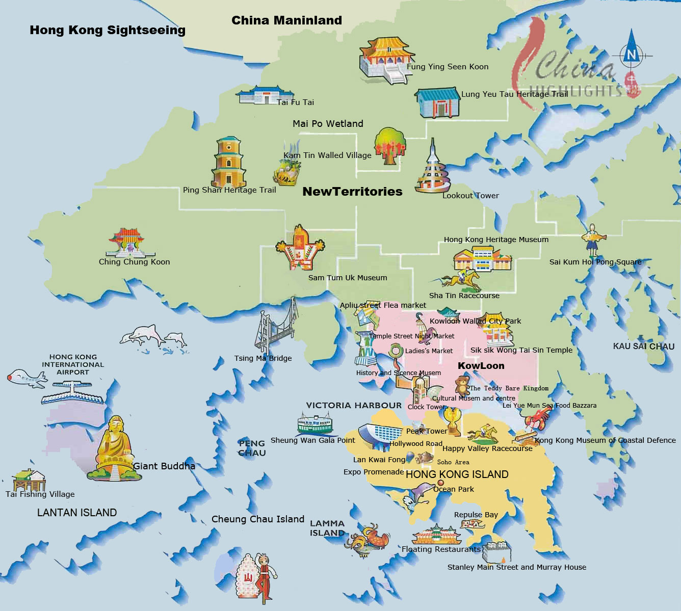 hong kong touristique carte