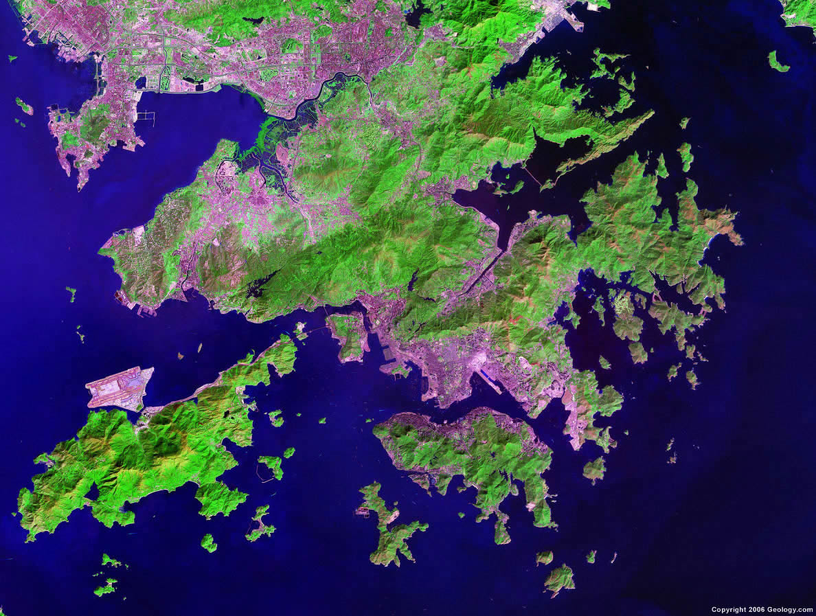 satellite image du hong kong