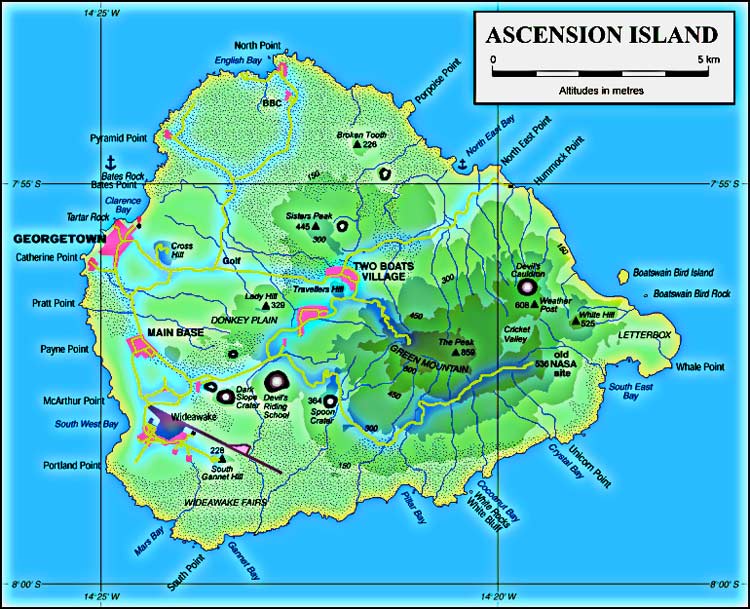 carte du Ile de l'Ascension
