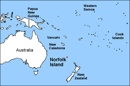 Ile Norfolk australie carte