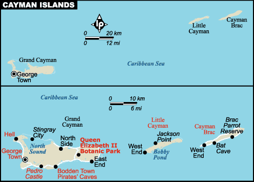 iles caimans politique carte