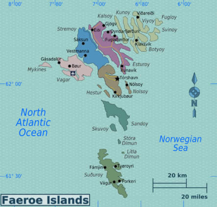 carte du iles feroe