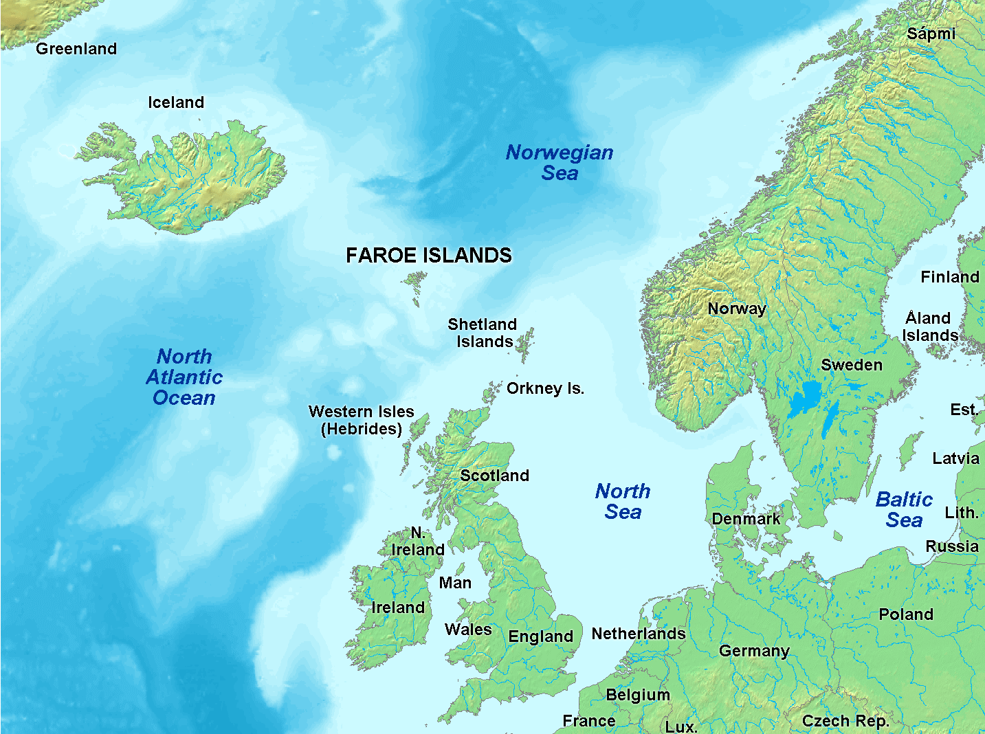 carte du iles feroe europe