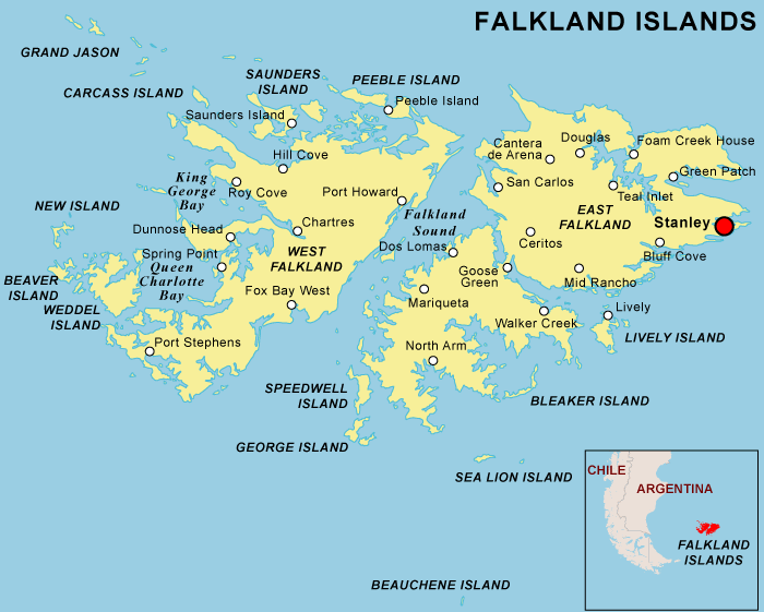 Iles Malouines politique carte