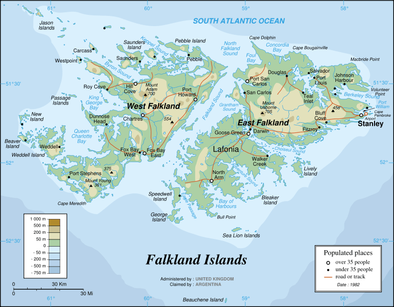 carte de Iles Malouines