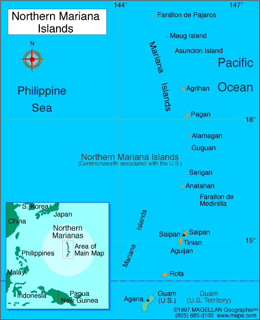 iles mariannes du nord carte