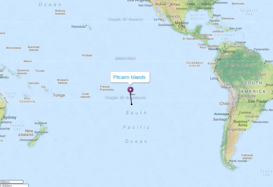 carte du iles Pitcairn