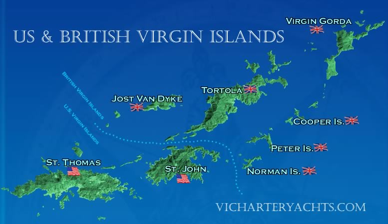 Iles Vierges des etats Unis carte Iles Vierges Britanniques carte