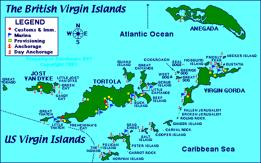 carte Iles Vierges Britanniques