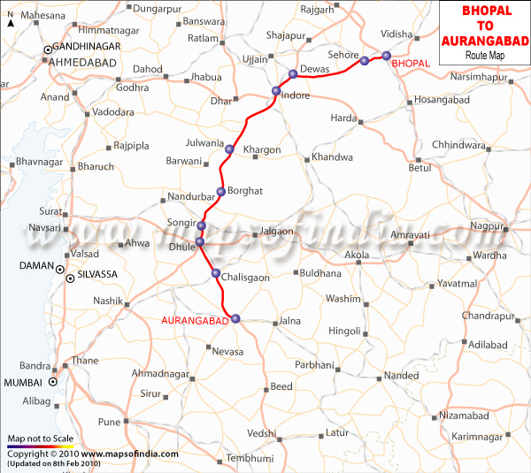 bhopal aurangabad itineraire plan