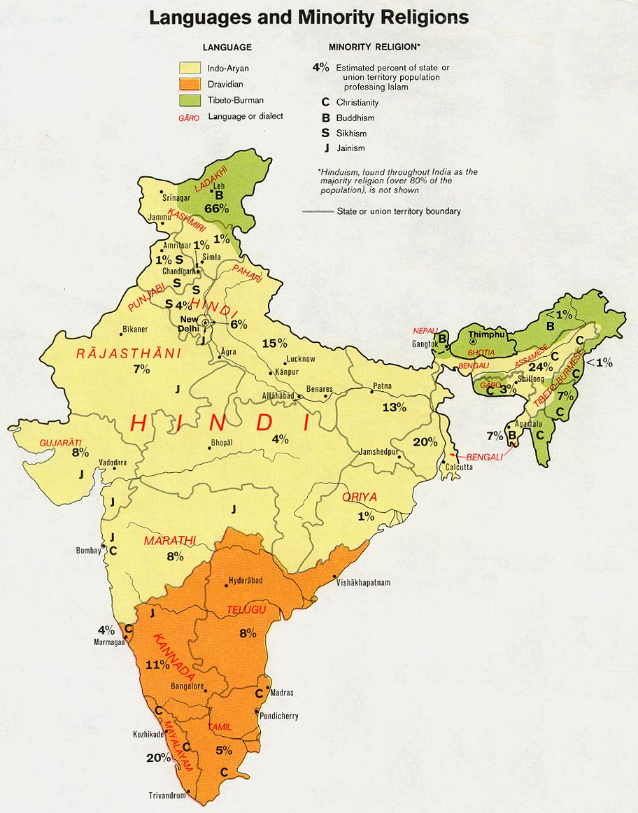 inde langues carte