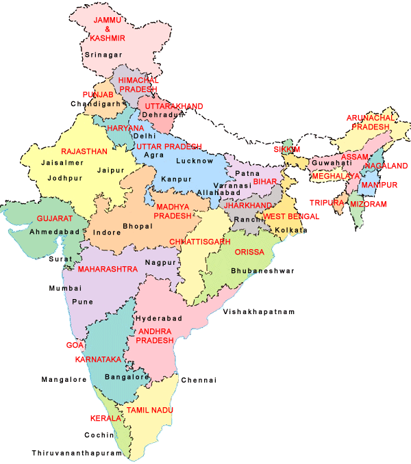 inde provinces carte