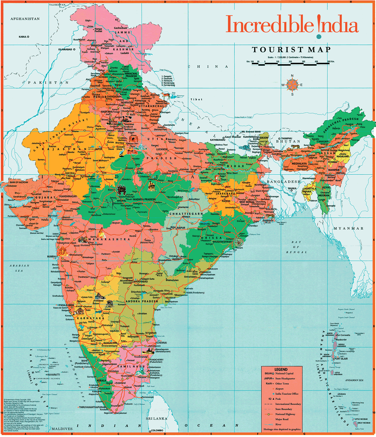 inde touristique carte