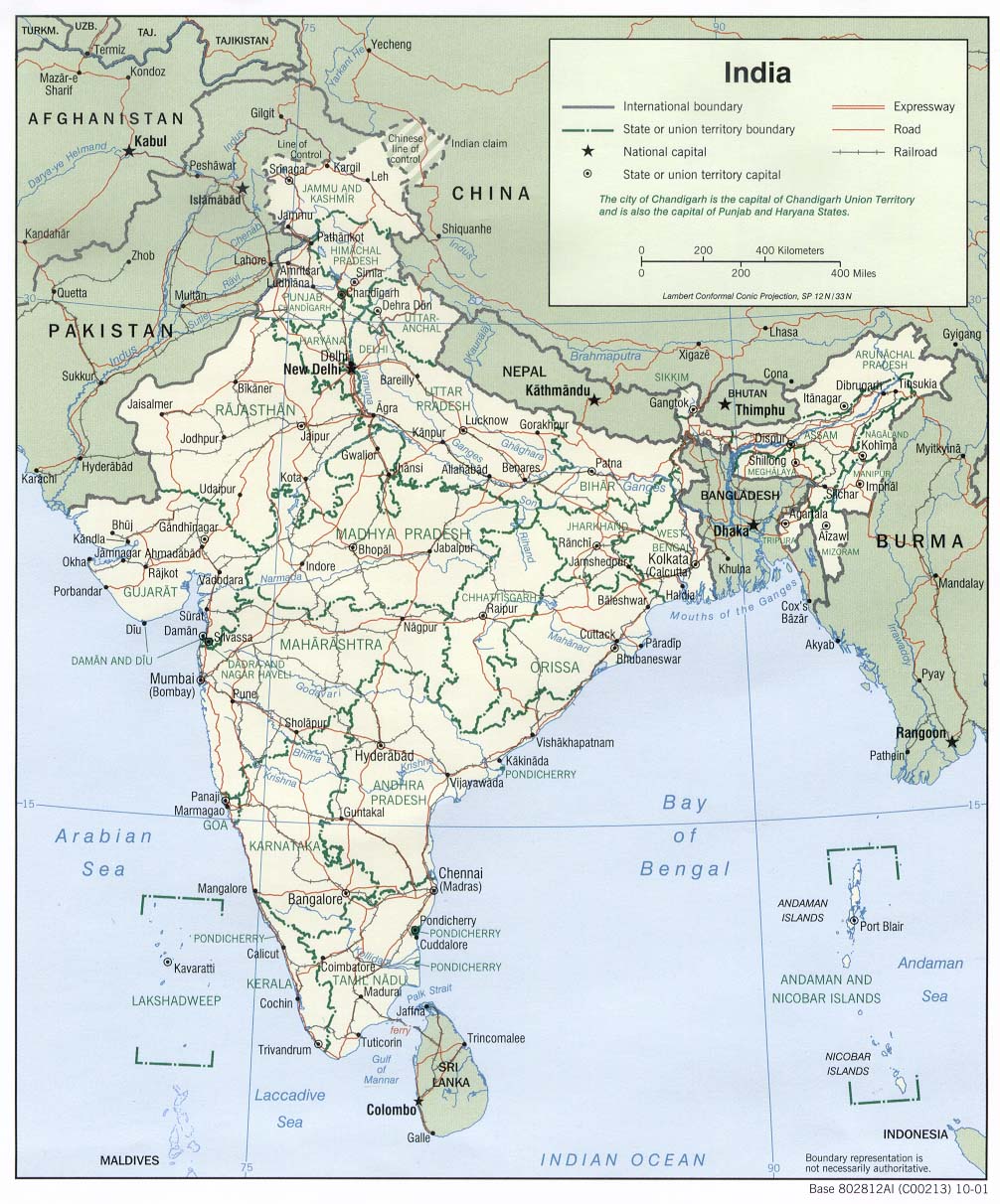 politique carte du inde