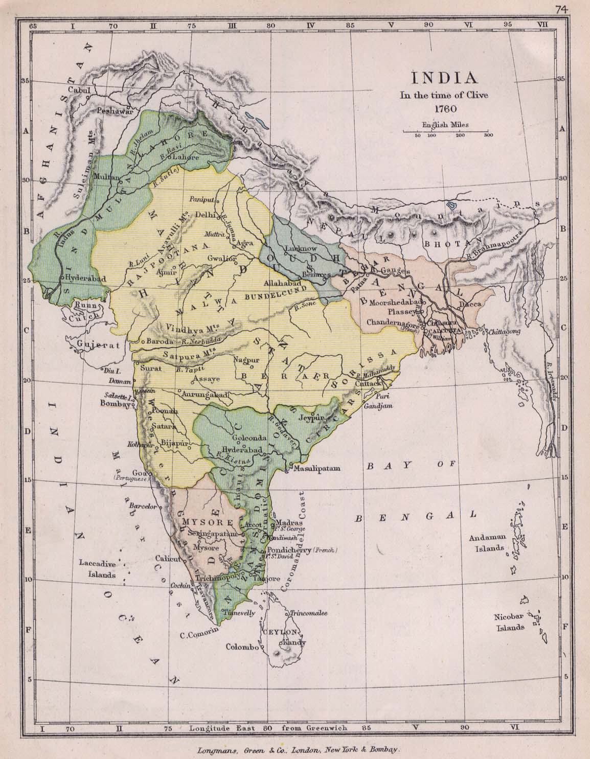 vieille inde carte 1760