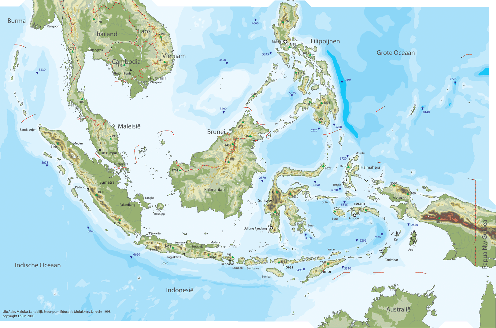 indonesie carte physique