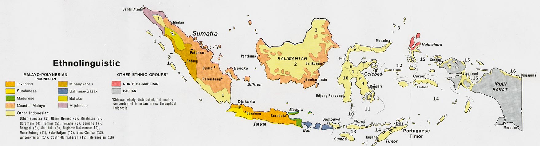 indonesie ethnique groupes carte
