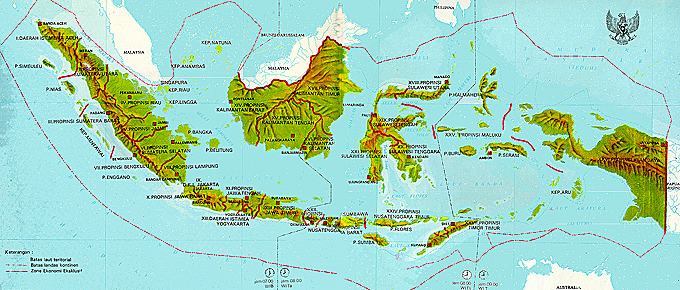 indonesie physique carte