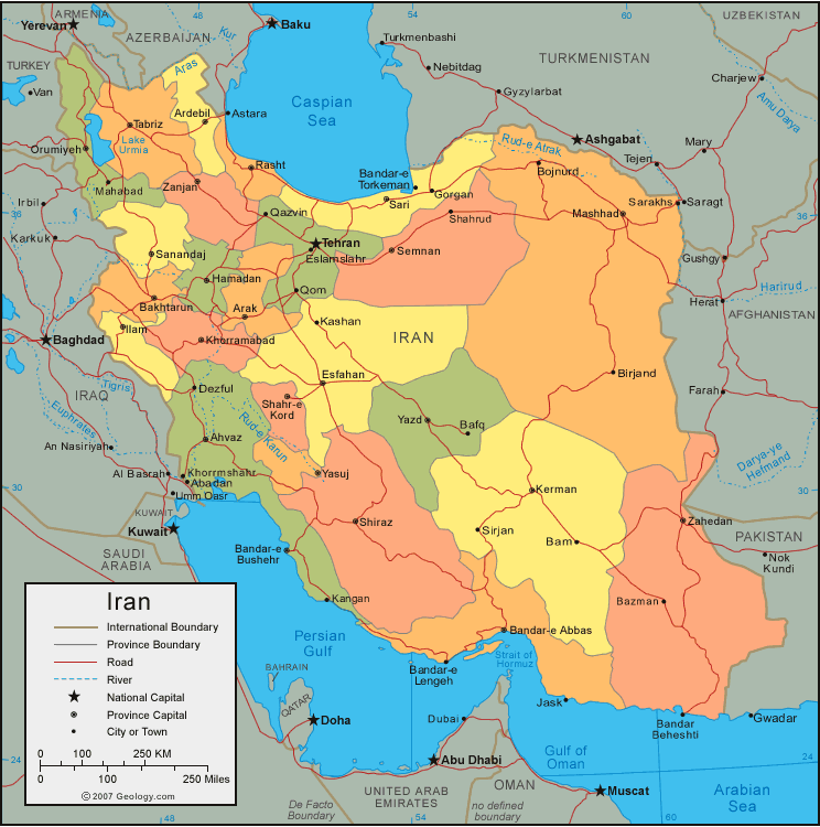 carte du iran