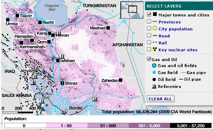 gazole carte du iran