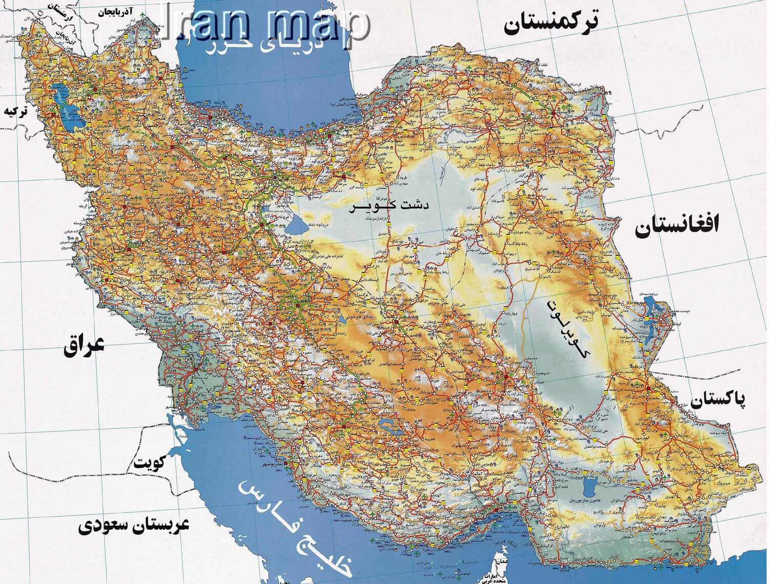 iran carte dans persan