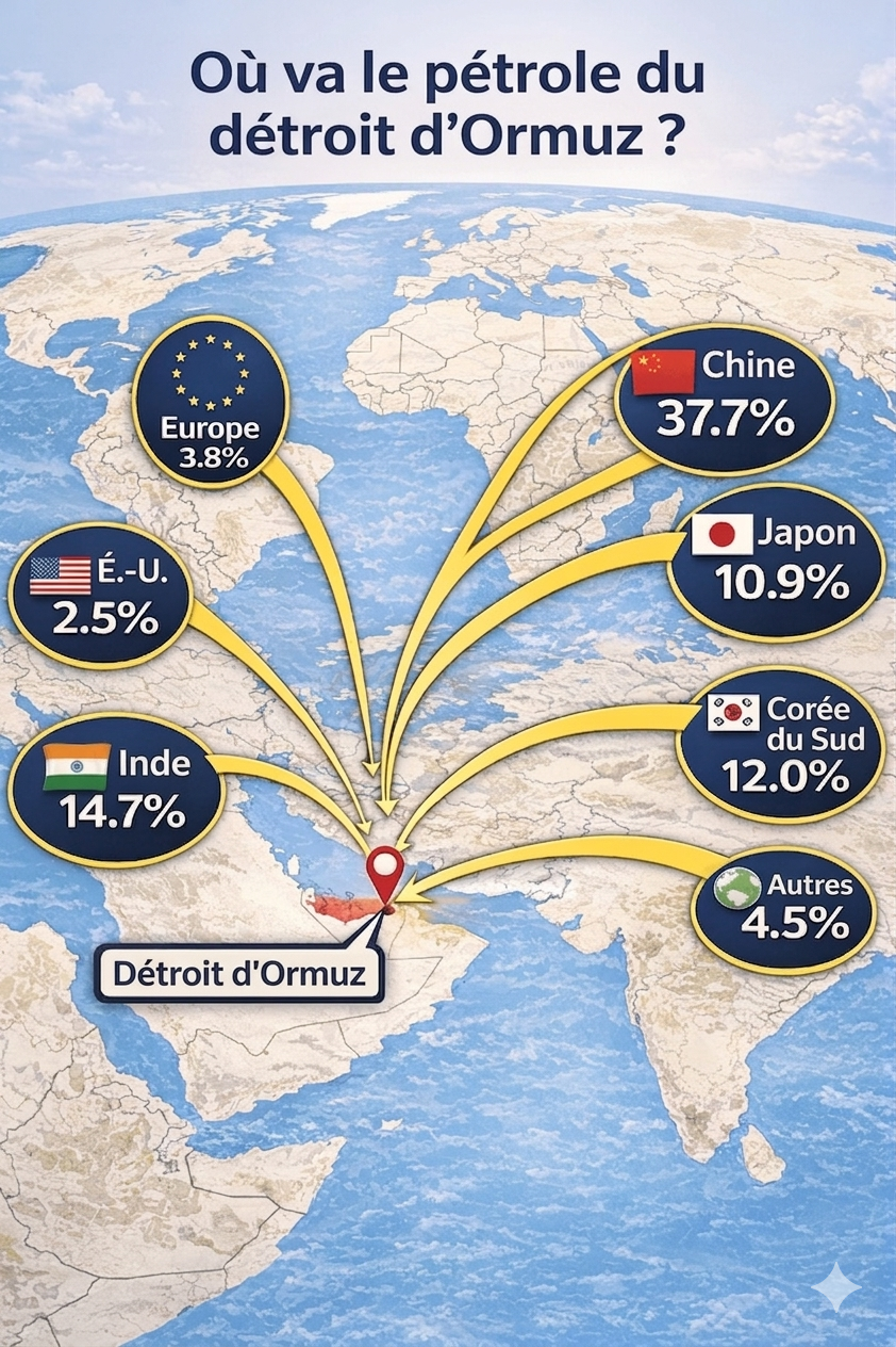 Où va le pétrole du détroit d'Ormuz