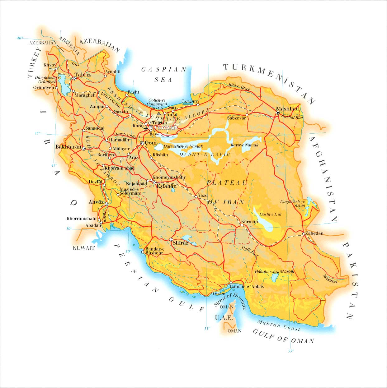 rail carte du iran