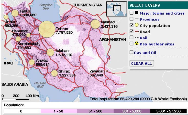 route carte du iran