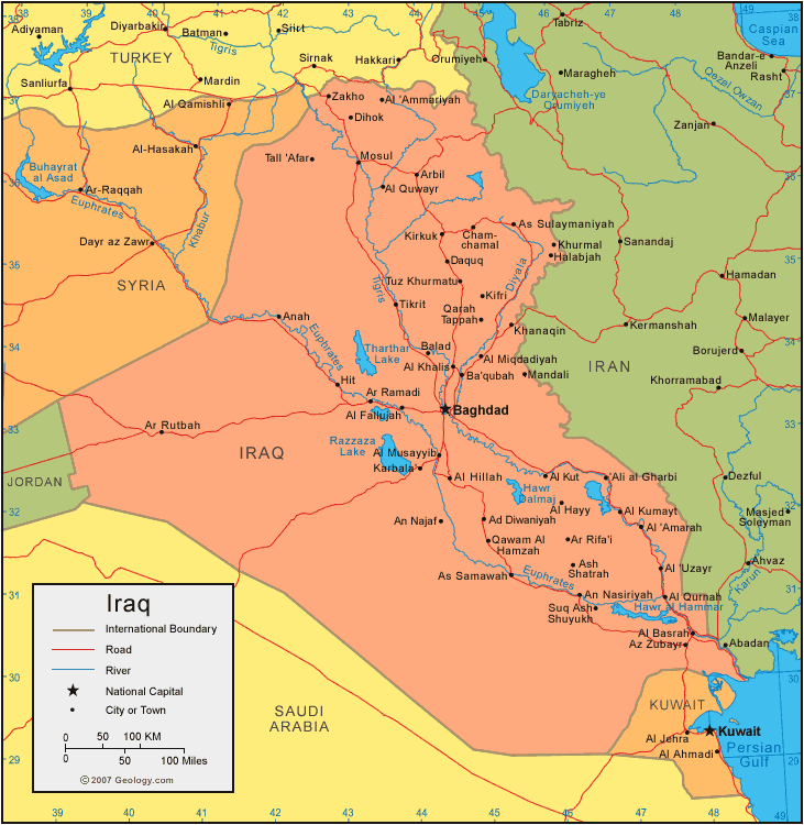 carte du iraq