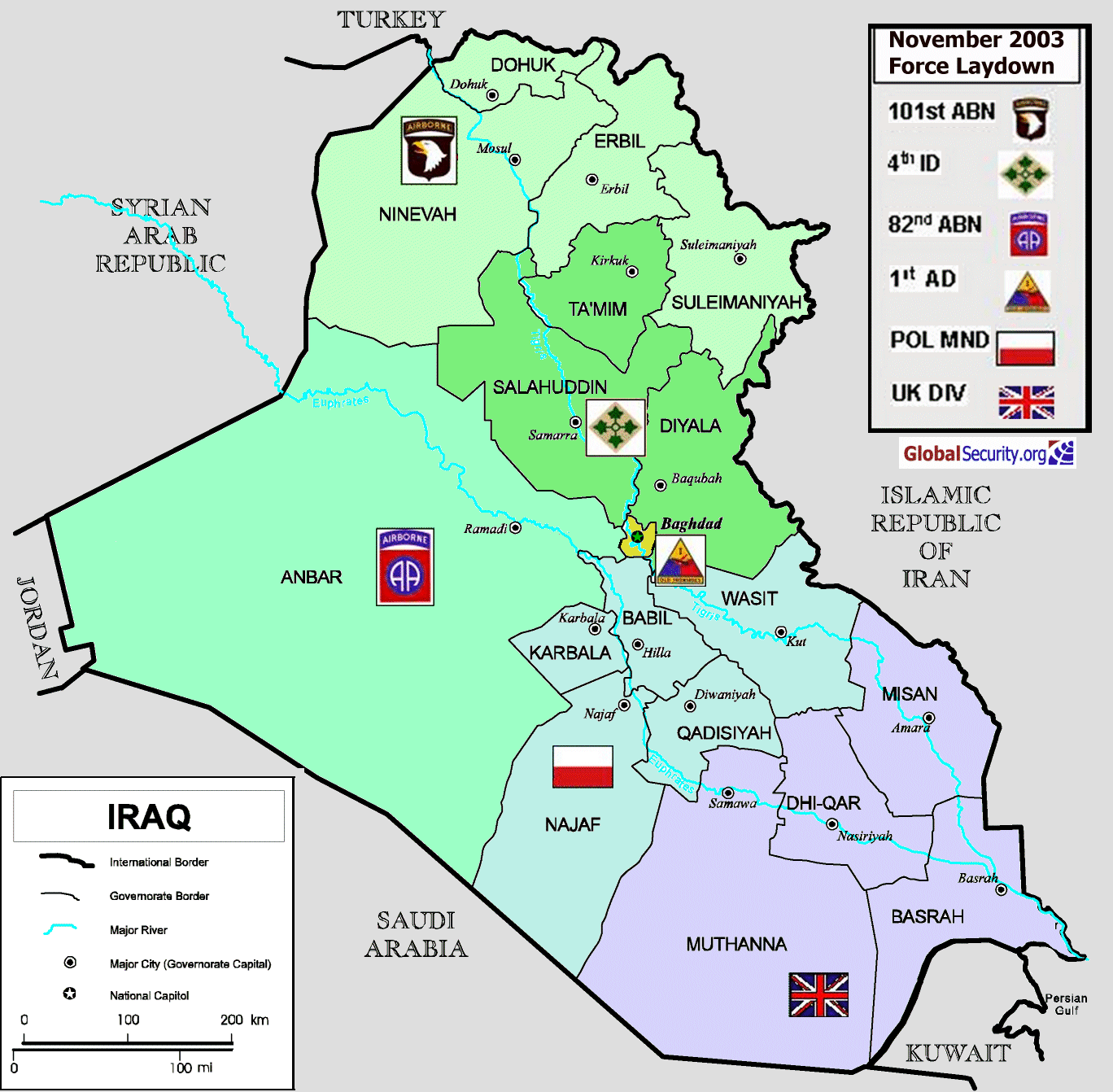 iraq carte villes