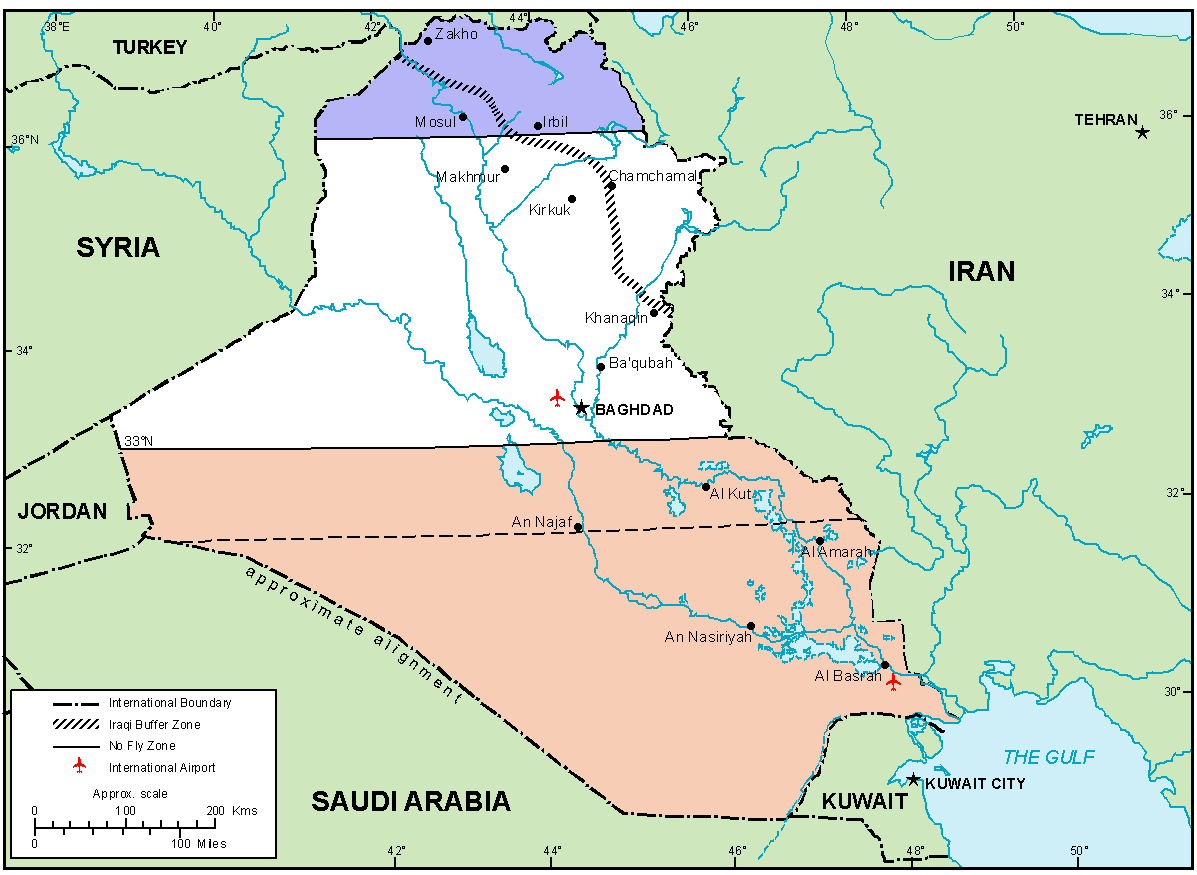 iraq carte voler zone