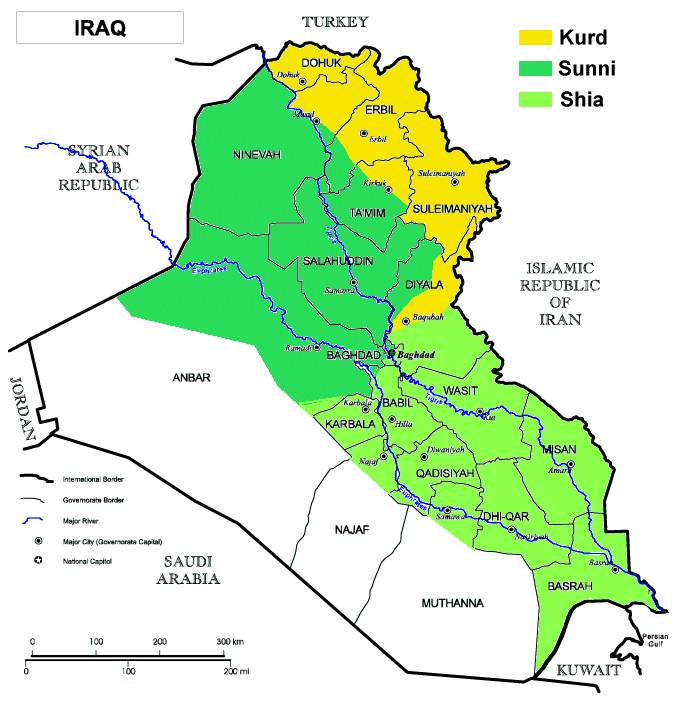 iraq groupes carte