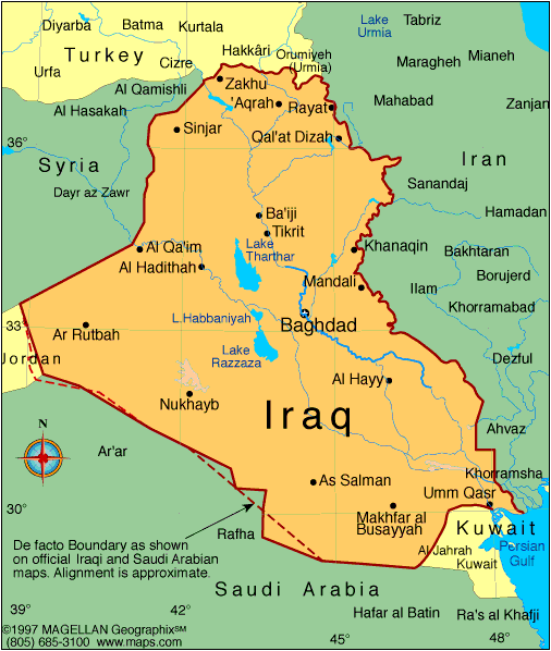 iraq politique carte