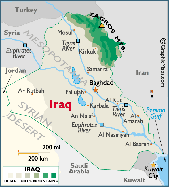 iraq villes carte