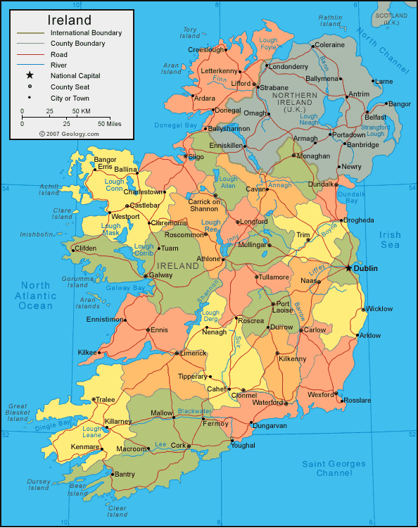 Irlande carte