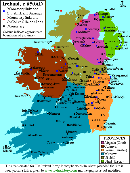 Irlande carte 650 ad