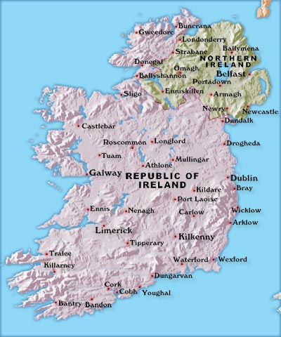 Irlande carte nordern Irlande