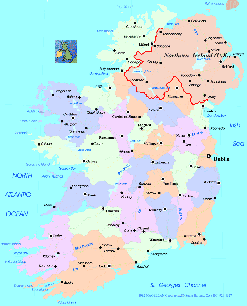 Irlande politique carte